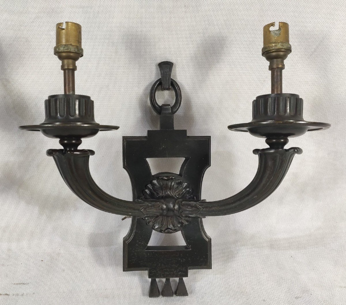 Pair Of Bronze Sconces (in The Taste Of André Arbus), Circa 1930/1940-photo-2