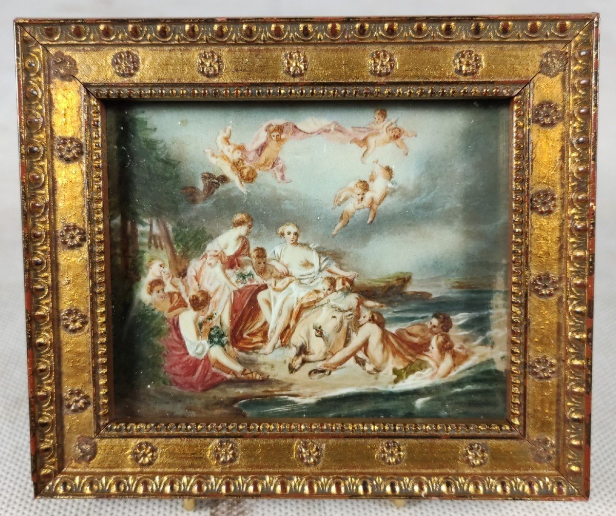 FRANÇOIS BOUCHER (d'après), Miniature sur ivoire -photo-2