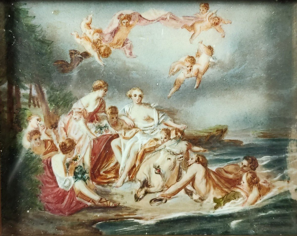 FRANÇOIS BOUCHER (d'après), Miniature sur ivoire 