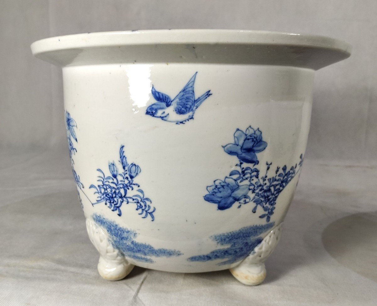 Japan, 3 Porcelain Planters, Meiji Period-photo-2