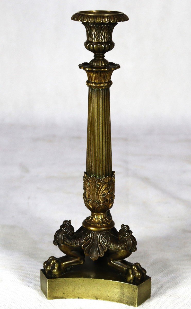 Pair Of Candlesticks, Restoration Period, Nineteenth-photo-2