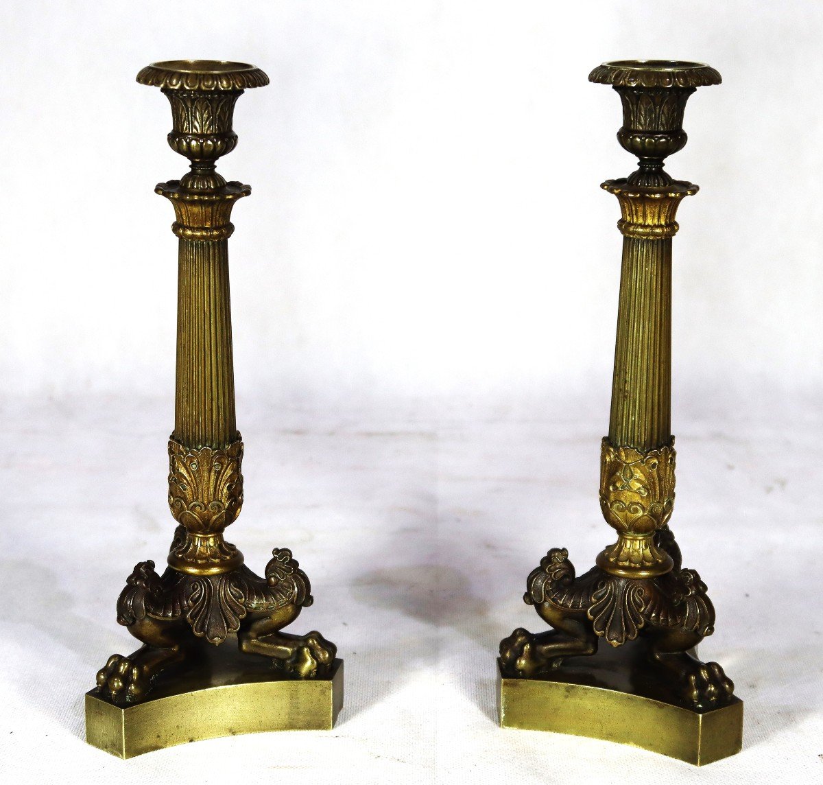 Pair Of Candlesticks, Restoration Period, Nineteenth