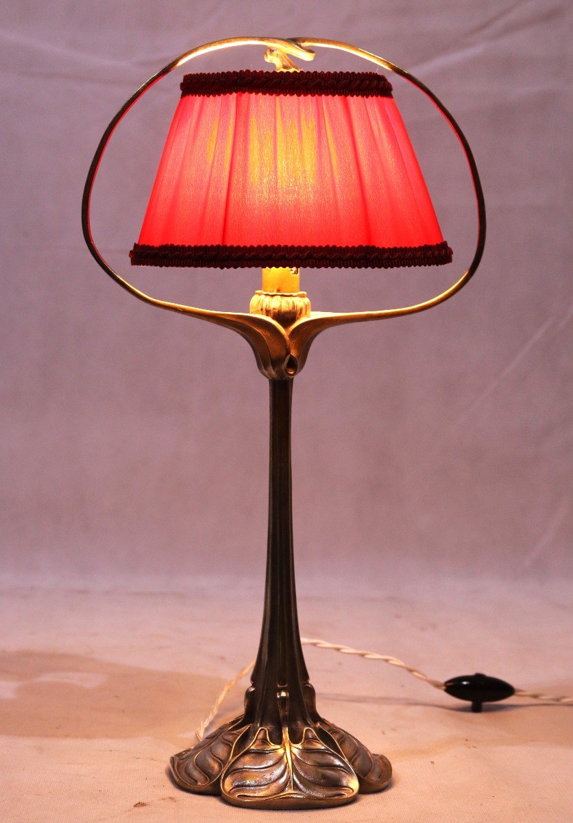 Edouard Colonna ( 1862-1948 ), Lampe Art Nouveau, Signé, Vers 1900-photo-1