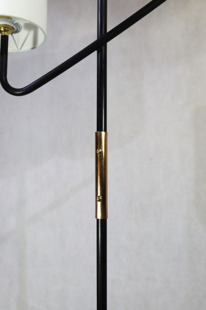 Mathieu Mategot (in The Taste), Black Lacquered Metal Floor Lamp, 1950-photo-4