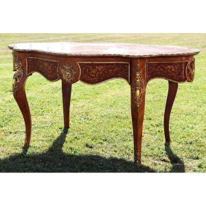 Table Bureau De Forme Violonée Marqueterie, De Style, XXe