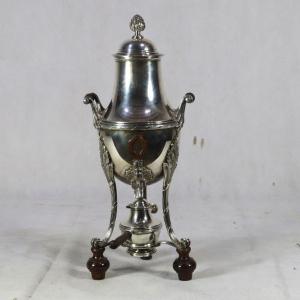 Maison Aucoc (1835-1930), Samovar In Sterling Silver, 19th Century