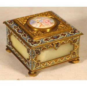 Alphonse Giroux (1776-1848), Jewelry Box And Cloisonné Enamels, 19th Century