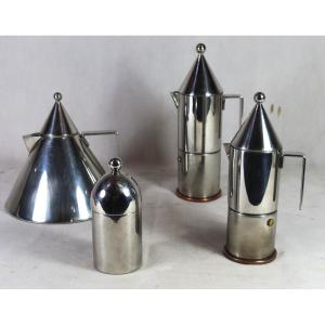 Aldo Rossi (1931-1997), Set Of 4 Stainless Steel Pieces.