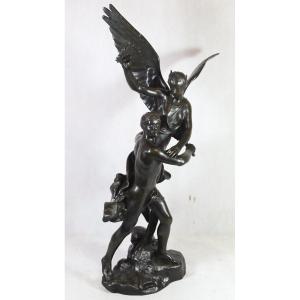 Charles Mercie Gantrago ( XIXe-XXe), Sculpture " La Victoire Couronnant".