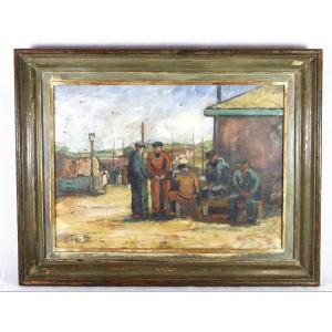 Attributed To Pierre De Belay (1890-1947), Hst Painting "the Sailors", Circa 1930