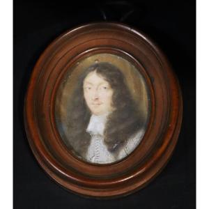 Miniature Drawing "louis II Of Bourbon-condé", 17th/18th Century