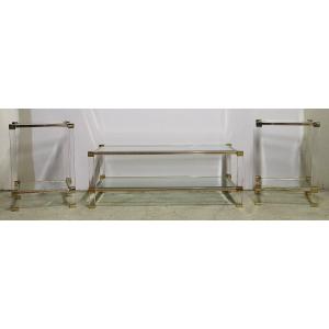 Pierre Vandel (1939), Coffee Table Set And Pair Of End Tables, 1970