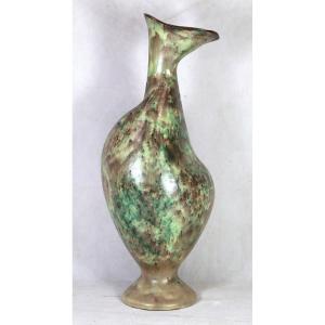 Fernand LACAF (1920-1991), Vase-sculpture en céramique émaillée, XXe