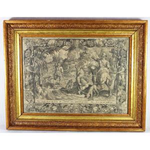 Harmen Jansz Muller (c.1540-1617), Print/burin "ibex Hunt", 17th Century