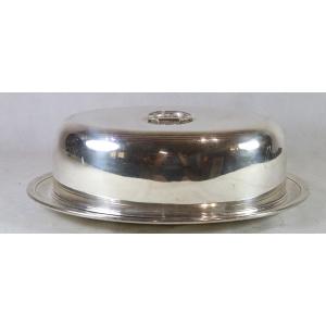 Ercuis Goldsmith, Bell And Its Presentation Dish, 20th Century