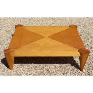 Terence CONRAN (1931-2020), table basse en bois, signé, XXe