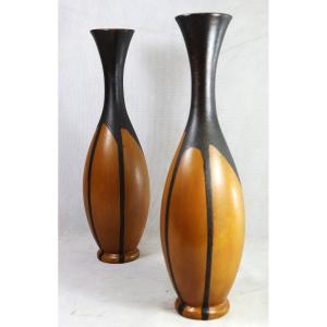 Paire de grand vases en terre cuite, travail des années 1960