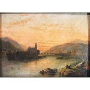 William Clarkson STANFIELD (1793-1867), HSC " Bingen et les ruines de St Hildegande ", signé.