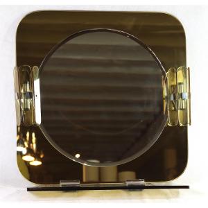 ISA  Bergamo édition, Miroir murale éclairant, Vers 1970