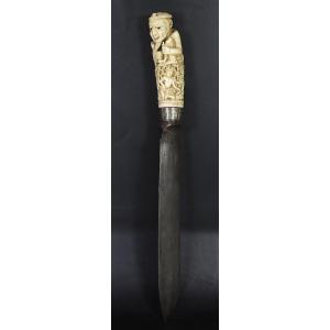 Couteau birman «Dha», lame « Arnachellum Salem », XIXe