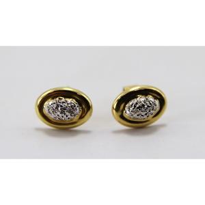 Pair Of 18k Gold Earrings, 2.13 Grams, 20th Century
