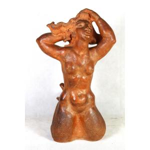 André Bizette-lindet (1906-1998), Terracotta Sculpture "the Siren's Song", 1930