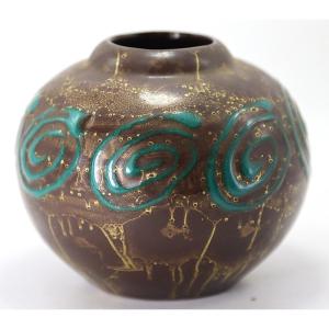 LUCIEN BRISDOUX (1878-1963), Vase art déco, signé, XXe