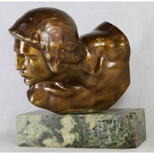 Constant ROUX (1865-1942), Sculpture en bronze " La colère d'Achille ", XXe