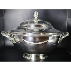 Christofle 1844-1935, Large Silver-plated Tureen For The Compagnie Des Messageries Maritimes.
