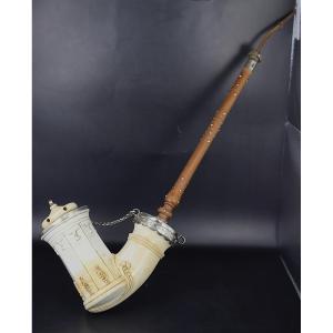 Germany 18th Century, Grosse Pipe écume Et Argent, Georges Barbier.