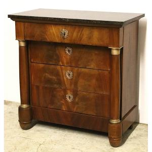 Small Empire-style Chest Of Drawers, Late 19th Century