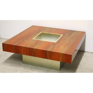 Guy LEFEVRE (1933-2018), table basse " Éruption solaire ", 1970