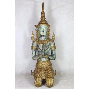 Thaïlande, Sculpture en bronze " Gardien de Temple dvarapala ", début XXe