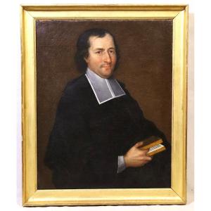 Tableau HST " grand portrait Homme d'église", XVIIIe