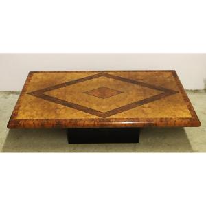 Table basse en loupe d'orme, 1970