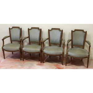 Set Of 4 Louis XVI-style Armchairs, 19th Century