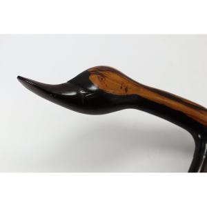Canne en ébène de Macassar "tête de canard", XXe