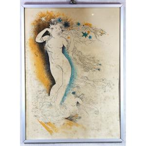 Amandine DORE (1912-2011), Lithographie " Hommage à Vénus ", XXe