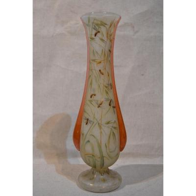 Daum Nancy "bee Vase", Signed, 1900