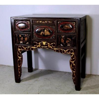 Nineteenth China, Low Carved Wood Cabinet.