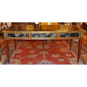 Caspar Schneider (received Maitre March 15, 1786), Large Mahogany And Coromandel Lacquer Flat Desk