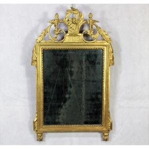 Miroir En Bois Sculpté Et Doré, d'époque Louis XVI, XVIIIe