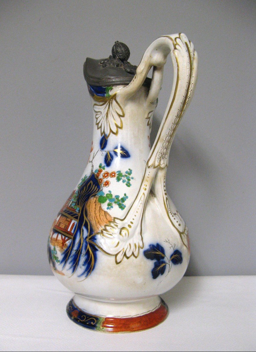 Broadhead & Co: Earthenware Pitcher With Japanese Decor.-photo-2