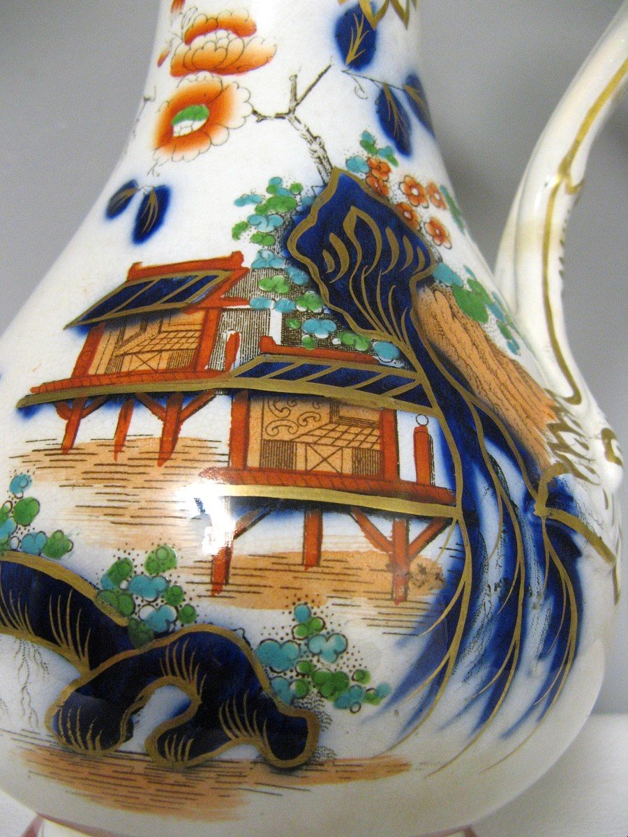 Broadhead & Co: Earthenware Pitcher With Japanese Decor.-photo-1