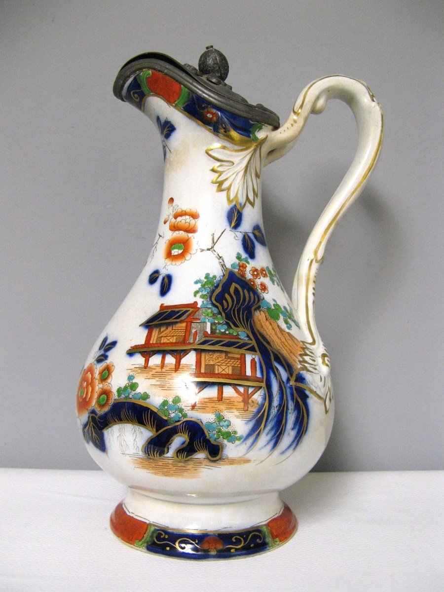 Broadhead & Co: Earthenware Pitcher With Japanese Decor.