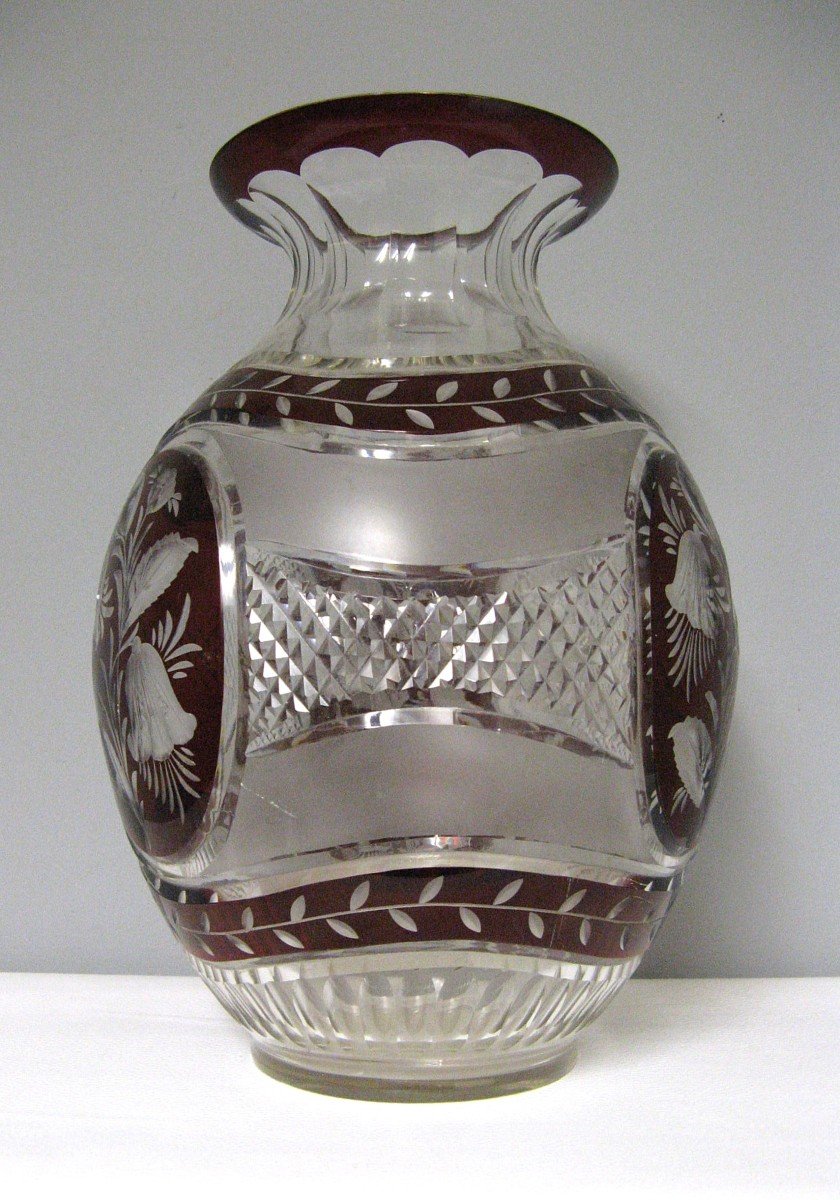  Vase En Cristal Gravé De Bohême-photo-2