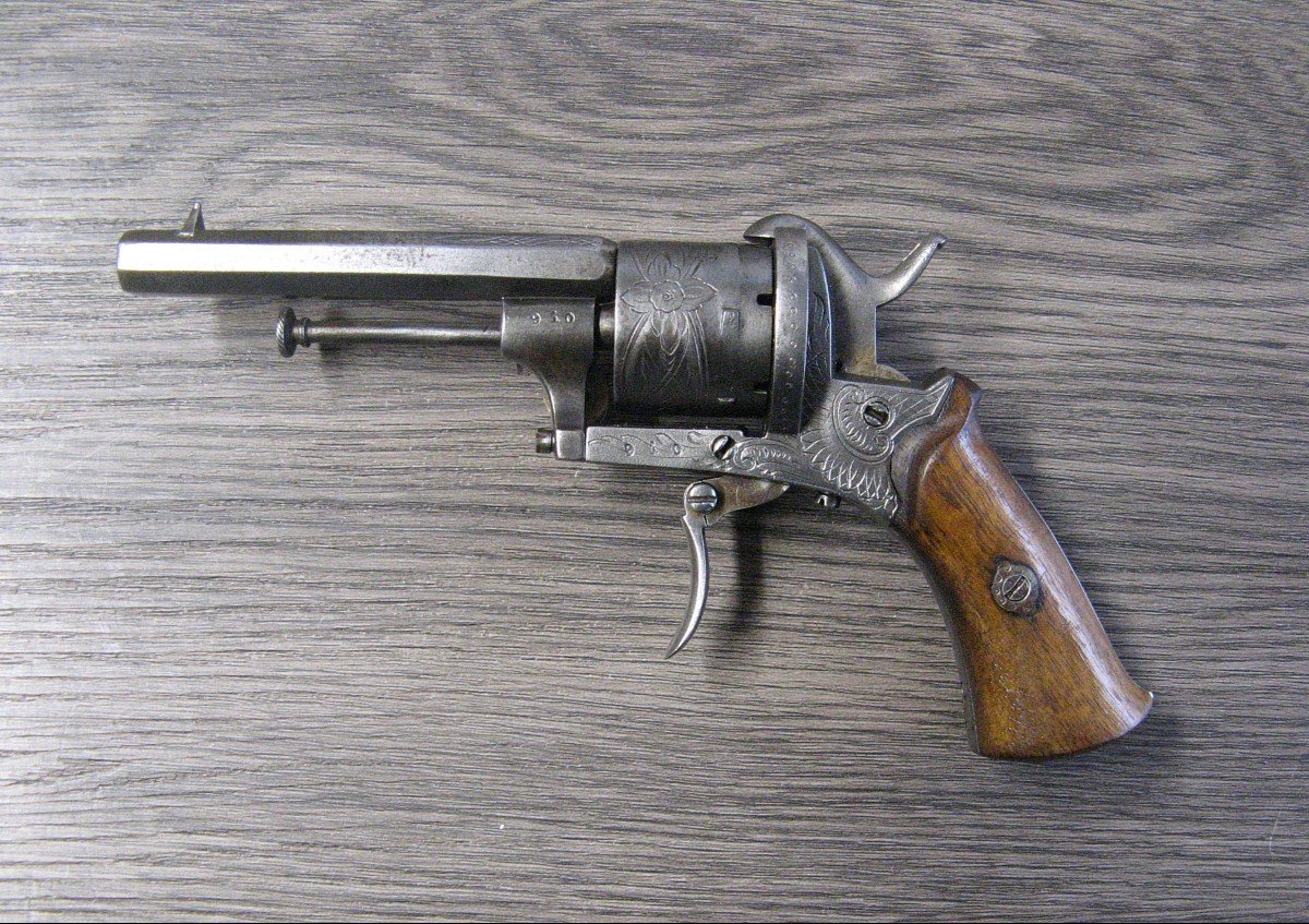 Pinfire Revolver Type Lefaucheux Cal 7mm From The Nineteenth.-photo-3