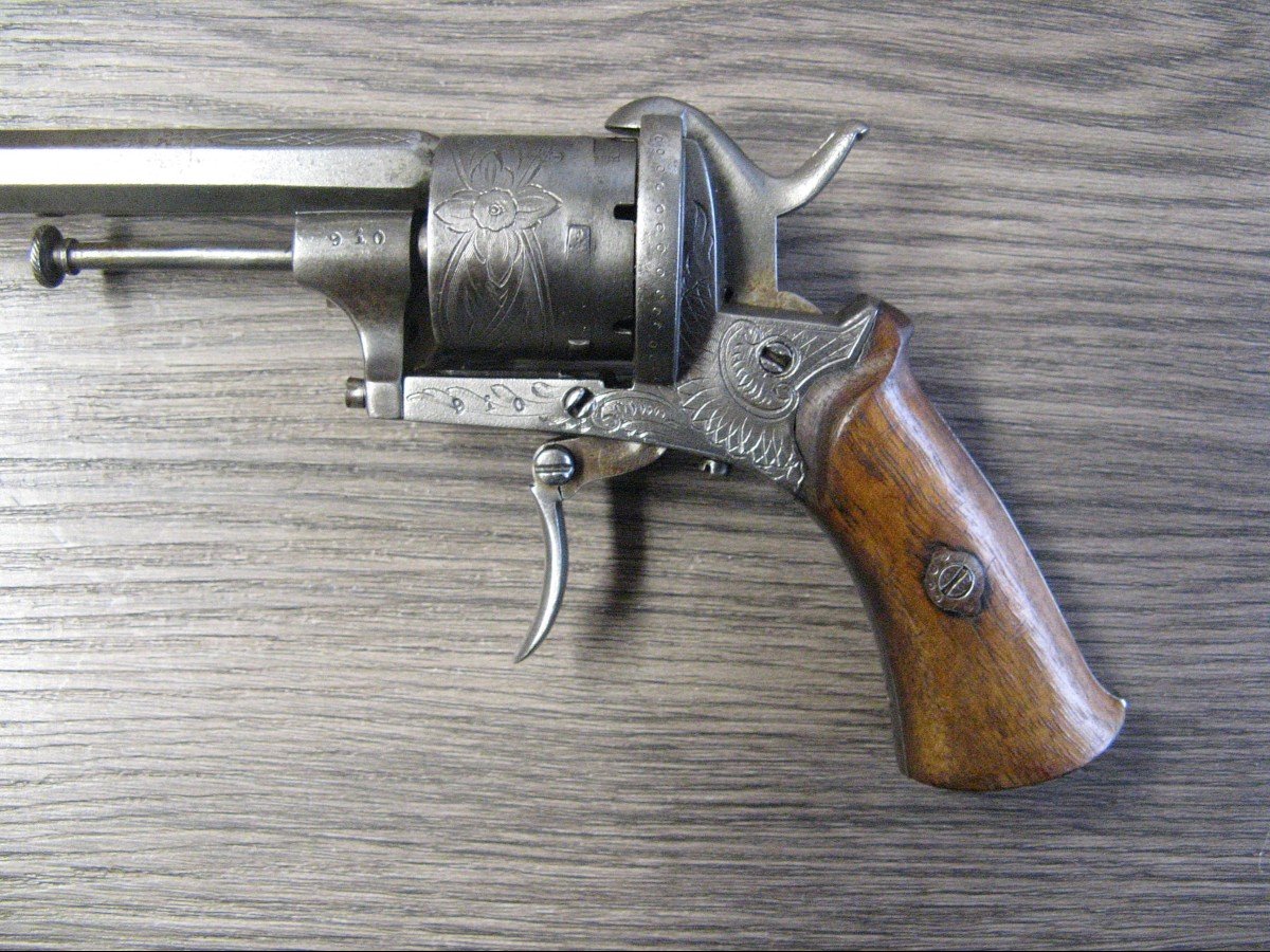 Pinfire Revolver Type Lefaucheux Cal 7mm From The Nineteenth.-photo-4