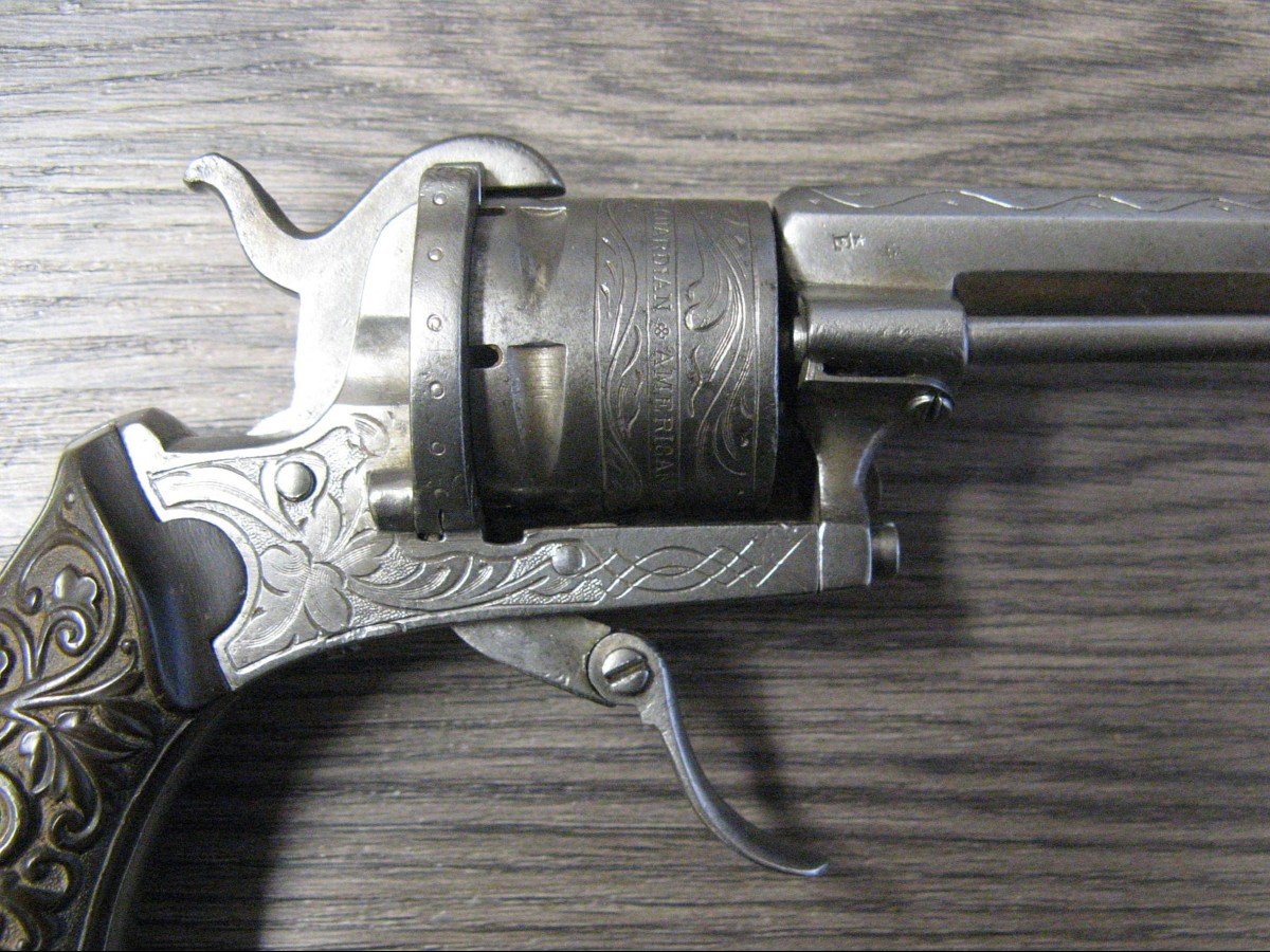Pinfire Revolver Type Lefaucheux Cal 7mm From The Nineteenth.-photo-2