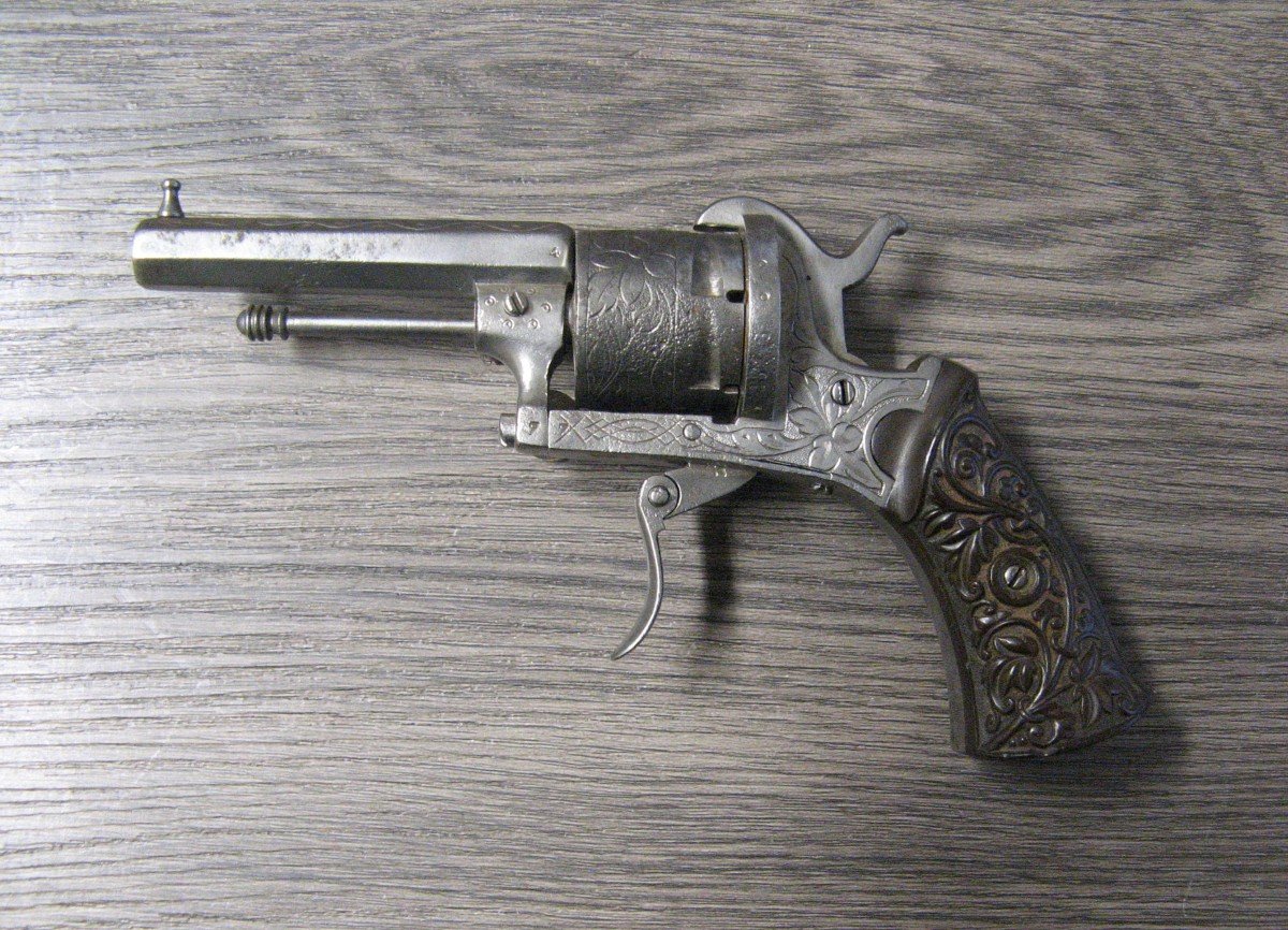 Pinfire Revolver Type Lefaucheux Cal 7mm From The Nineteenth.-photo-4